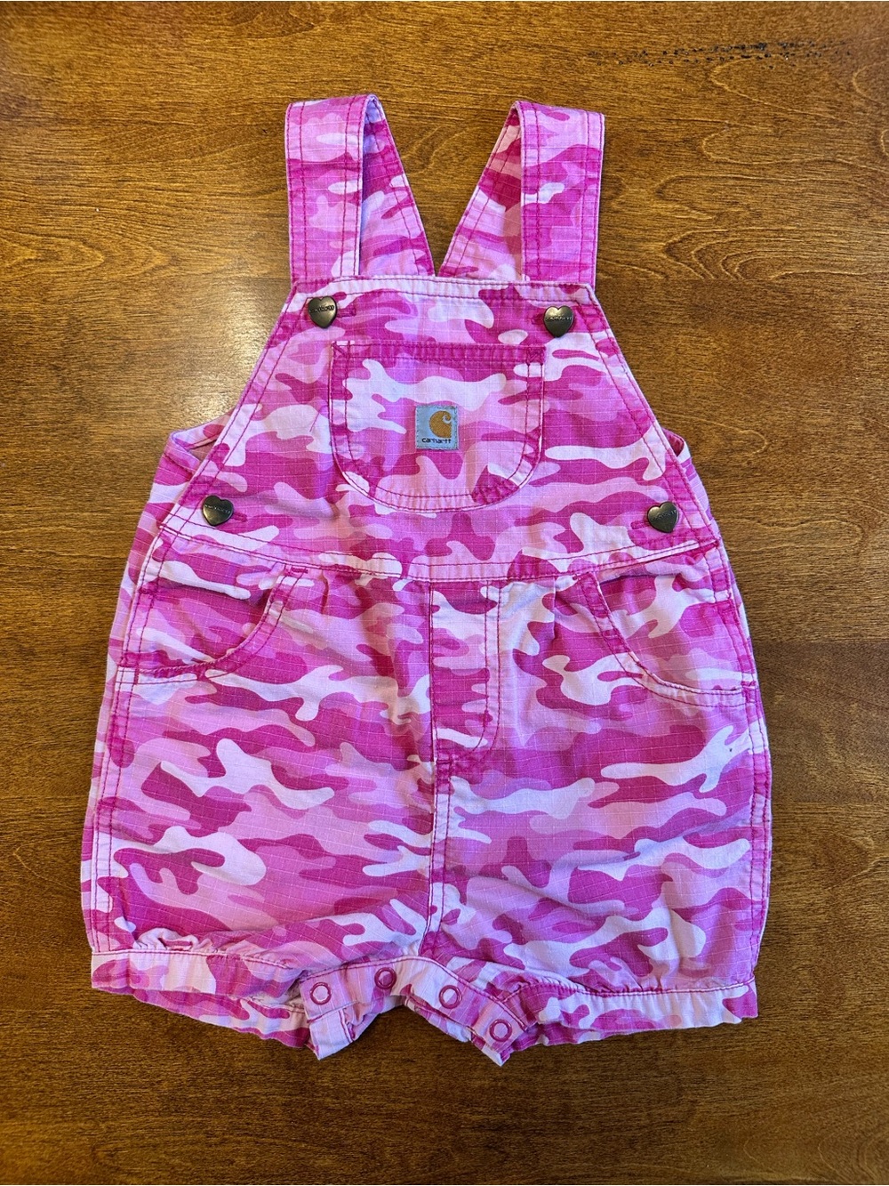 Carhartt Pink Camo Short Overalls Shorteralls